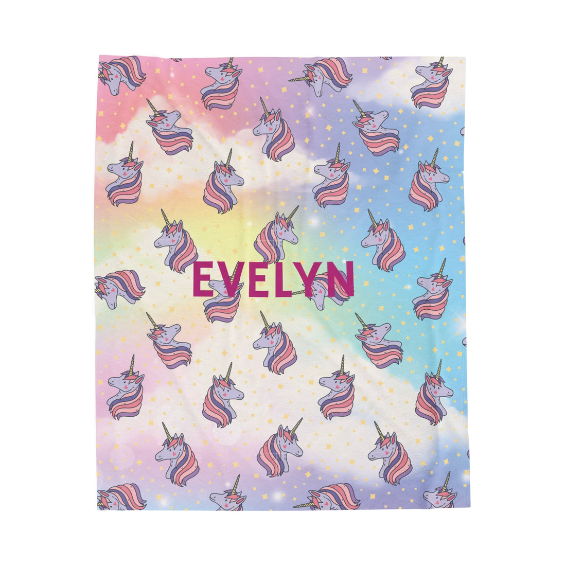 Unicorn Personalized Plush Blanket