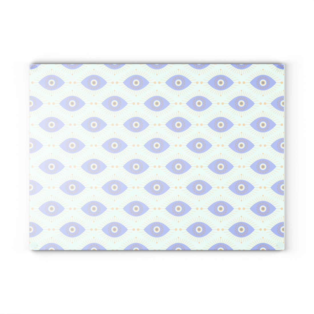 Glass Cutting Board with Evil Eye Pattern