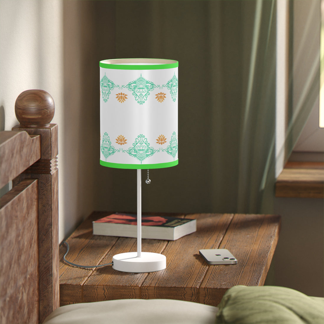 Lotus kolam Pattern Lamps with Lampshades ,Lotus Boho pattern Lamp  US|CA plug, Housewarming gifts, Holiday Gifts