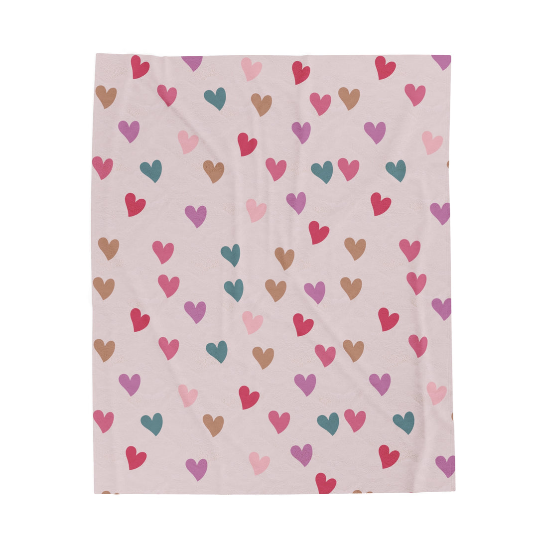 Heart Printed Plush Cozy Throw Blanket