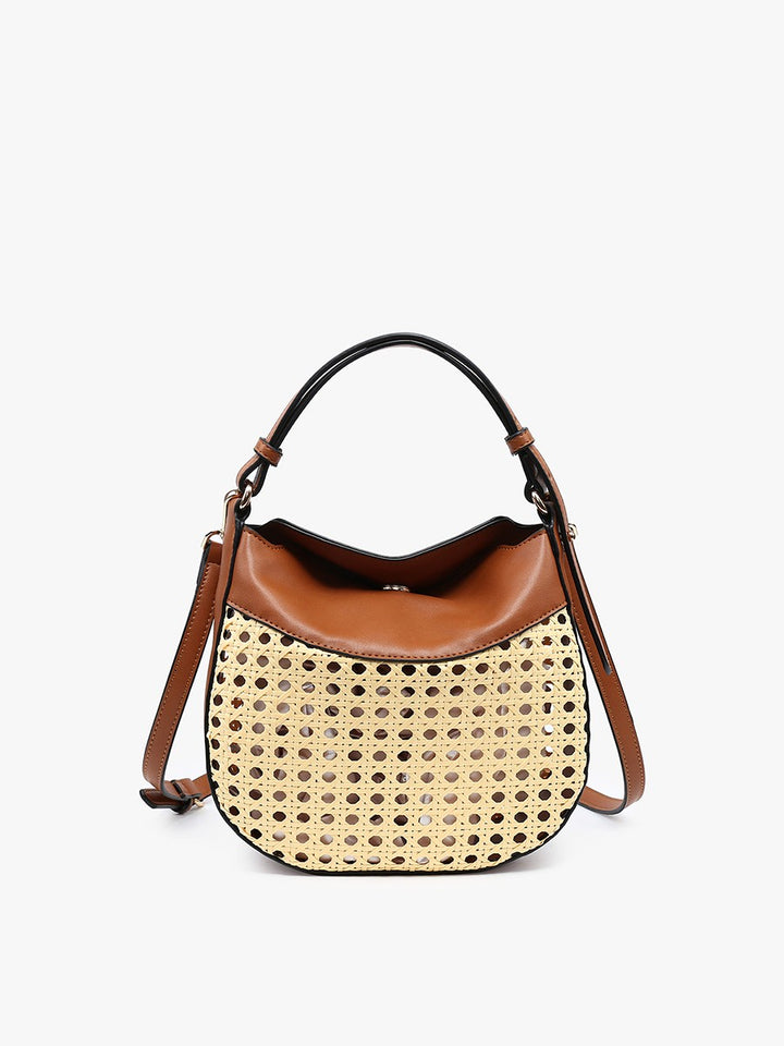 Rattan Vegan Leather Crossbody bag