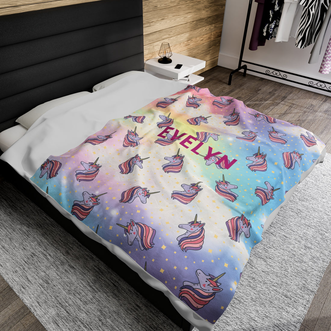 Unicorn Personalized Plush Blanket