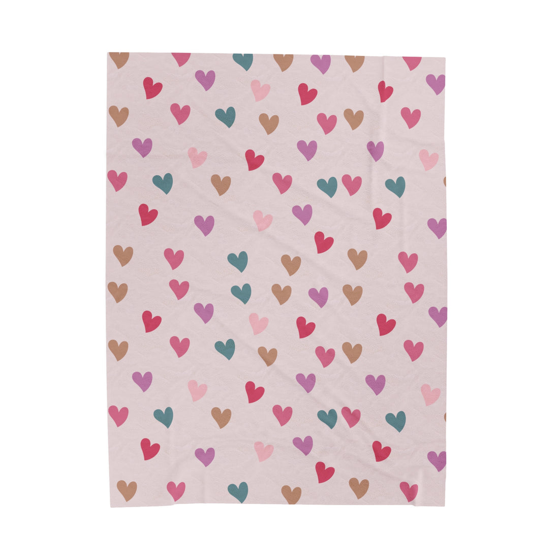 Heart Printed Plush Cozy Throw Blanket