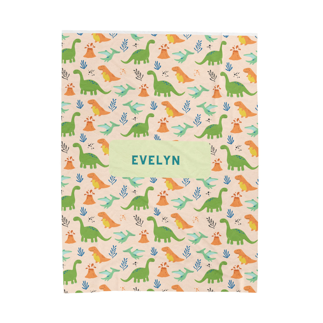 Dinosaur Character Personalized Plush Blanket