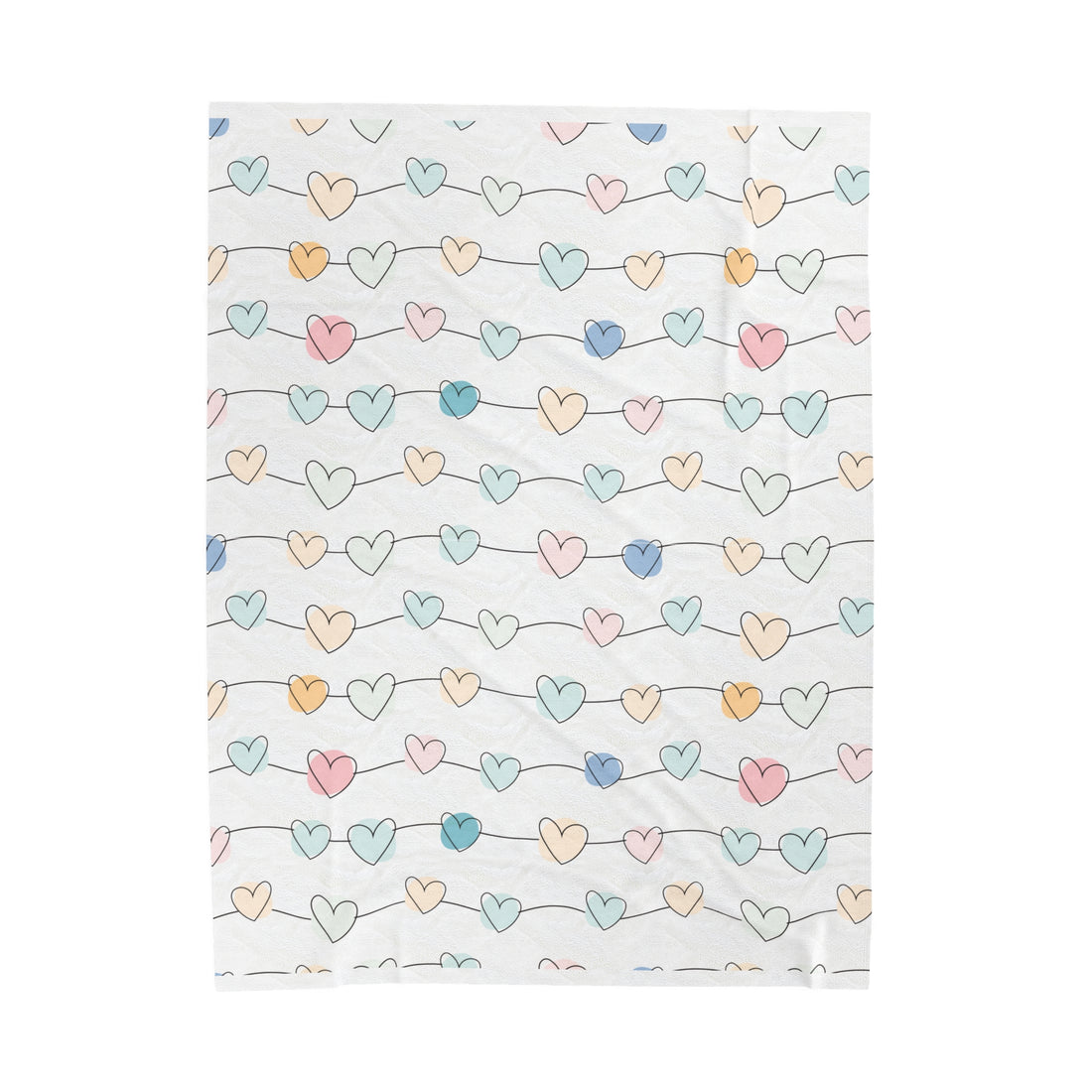 Heart Printed Plush Cozy Throw Blanket