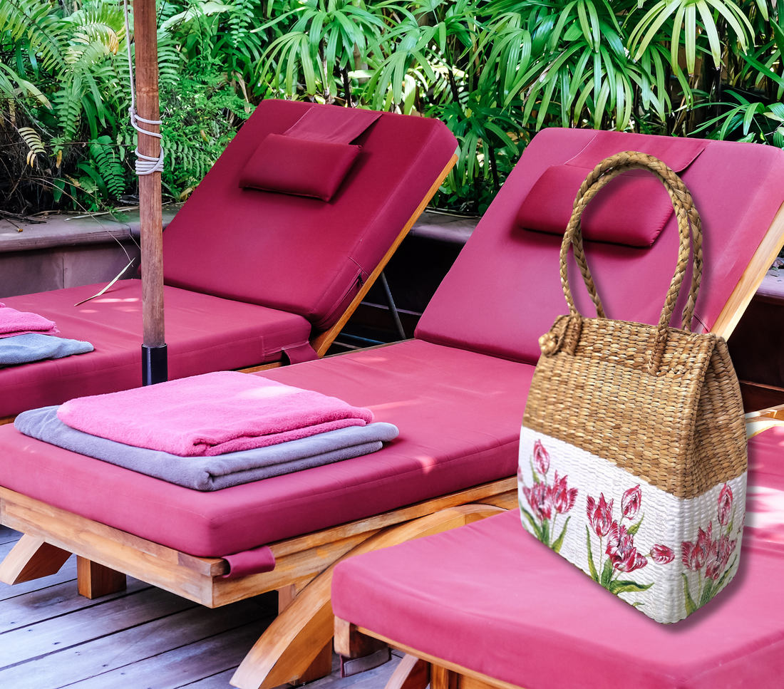 Handwoven Rattan Wicker Tote Bag