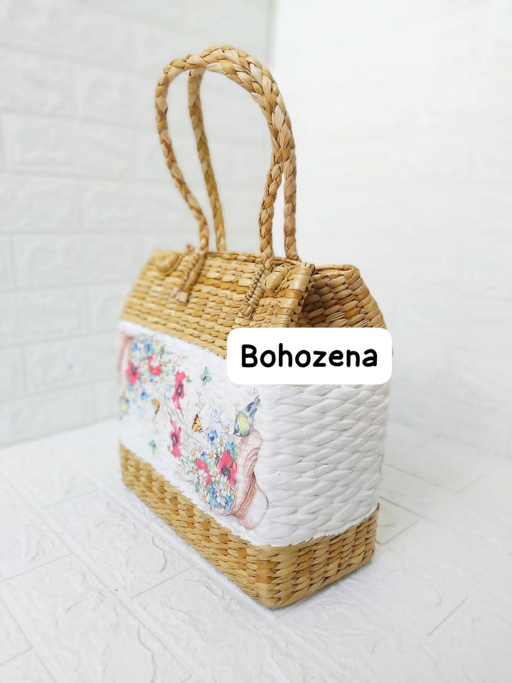 Handwoven Rattan Wicker Tote Bag