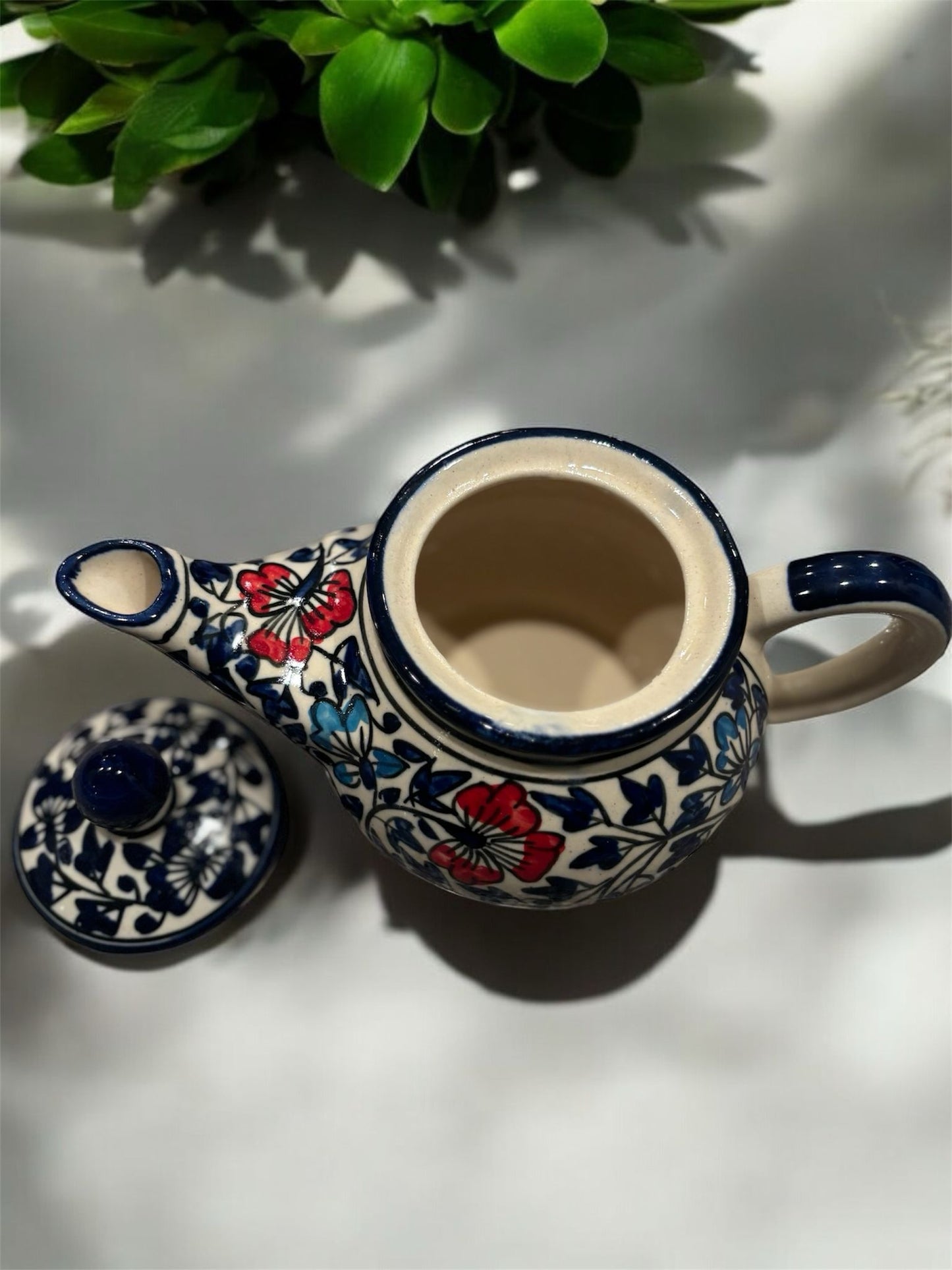 Handcrafted Ceramic Floral Teapot