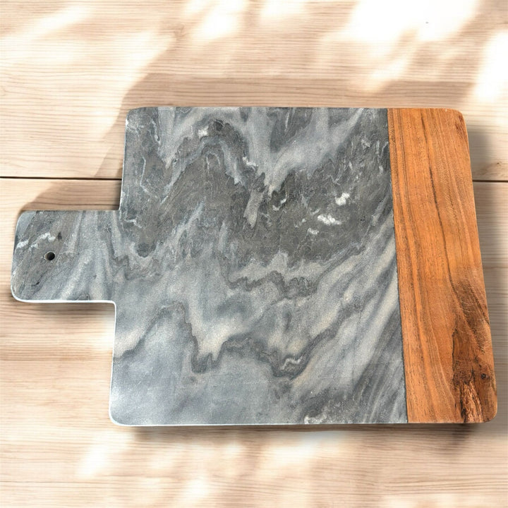 Mango Wood Marble Charcuterie Cheese Board