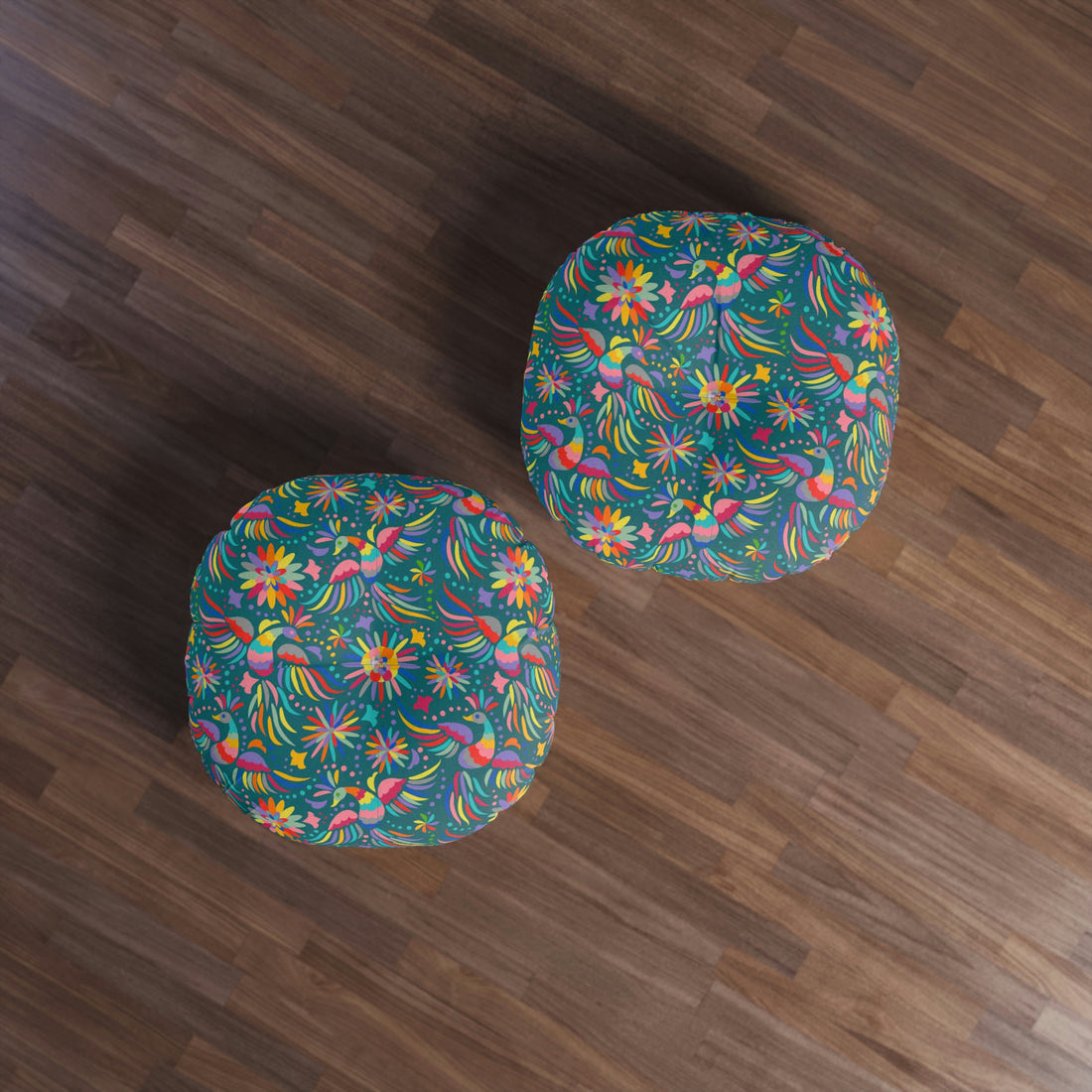 BohemianTufted Floor Pillow Round | Round | Peacock Pillow