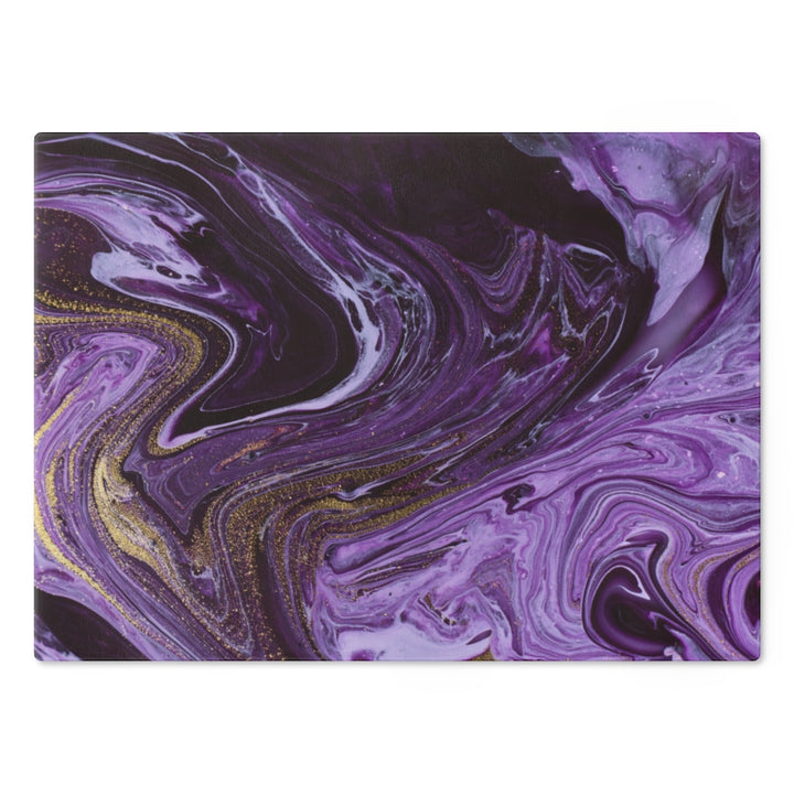 Purple Ocean Marble Glass Cutting Board