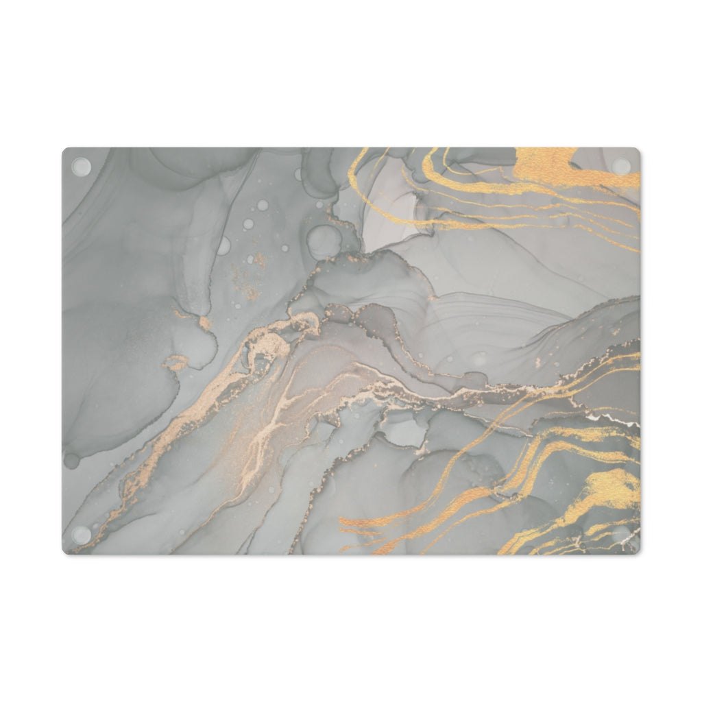 Grey Ocean Marble Glass Cutting Board