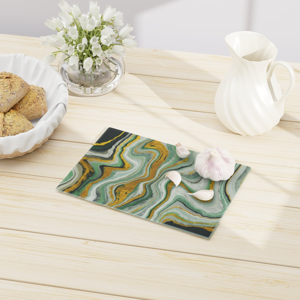 Green Marble art Cutting Board