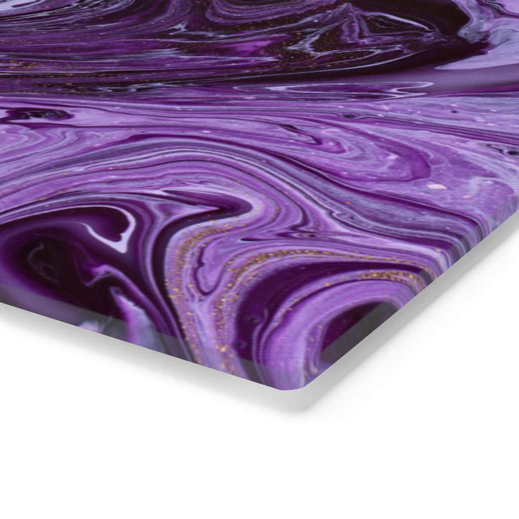 Purple Ocean Marble Glass Cutting Board