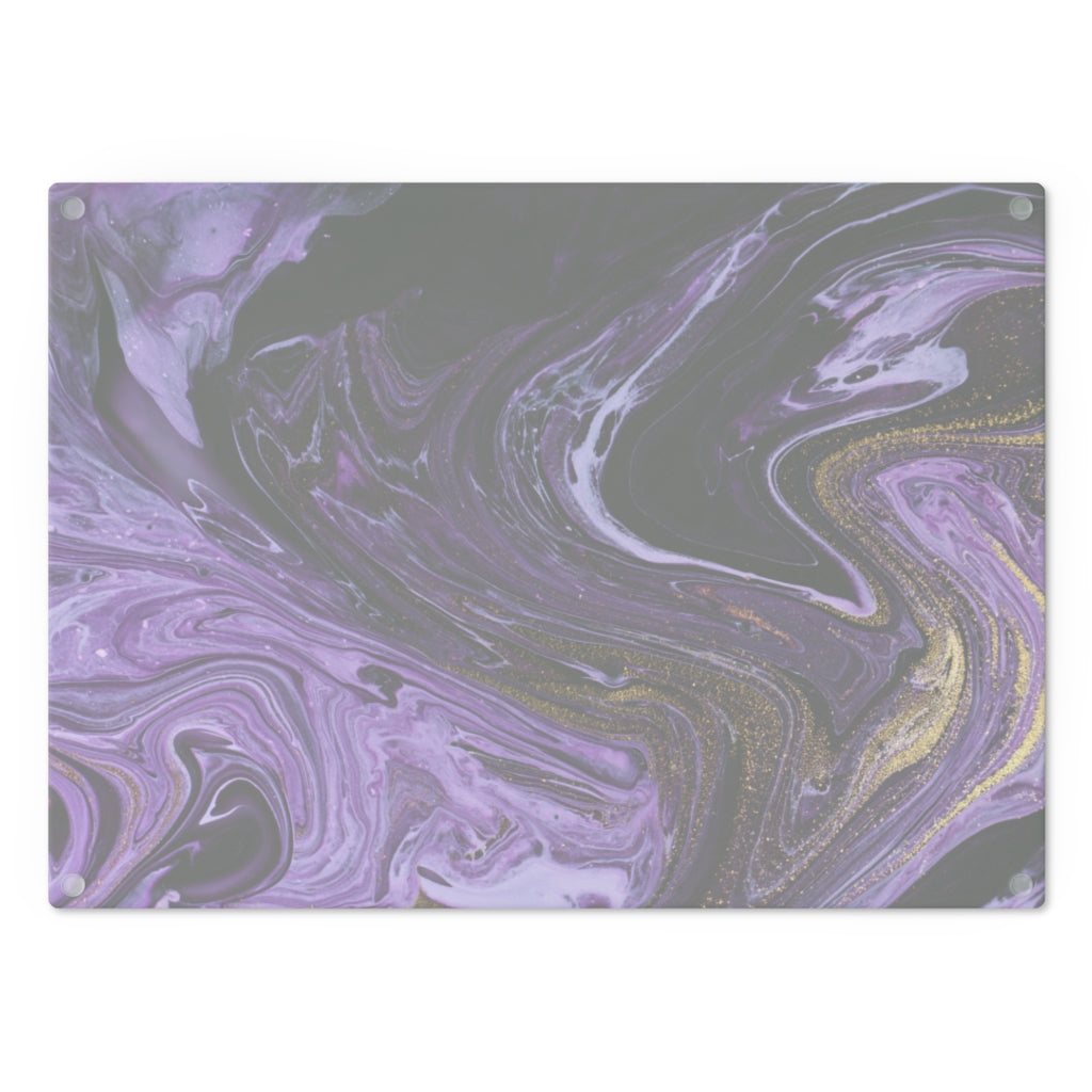 Purple Ocean Marble Glass Cutting Board