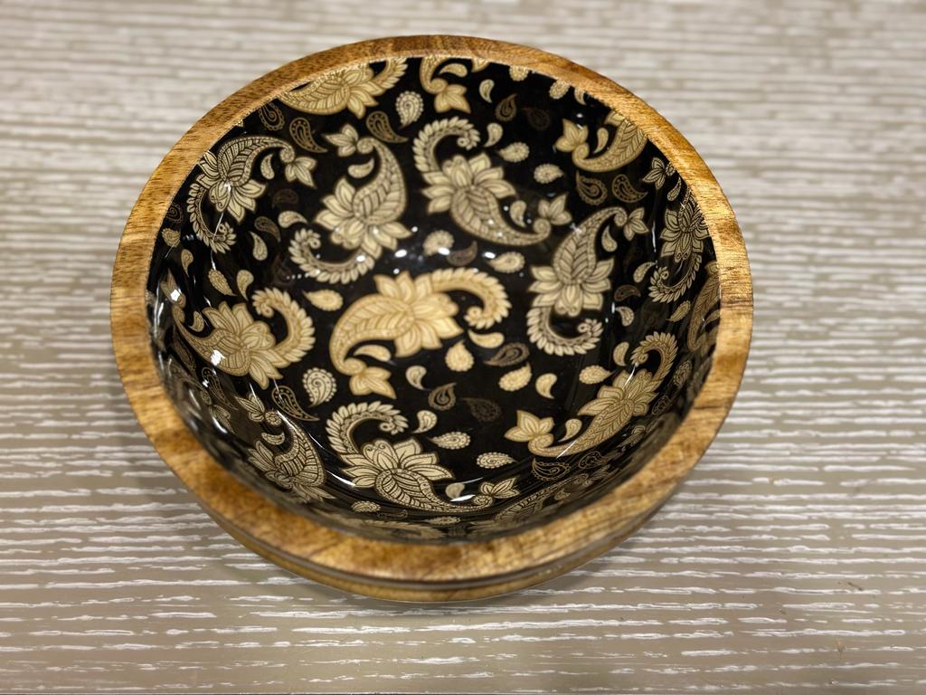 Mango wood serving bowl set