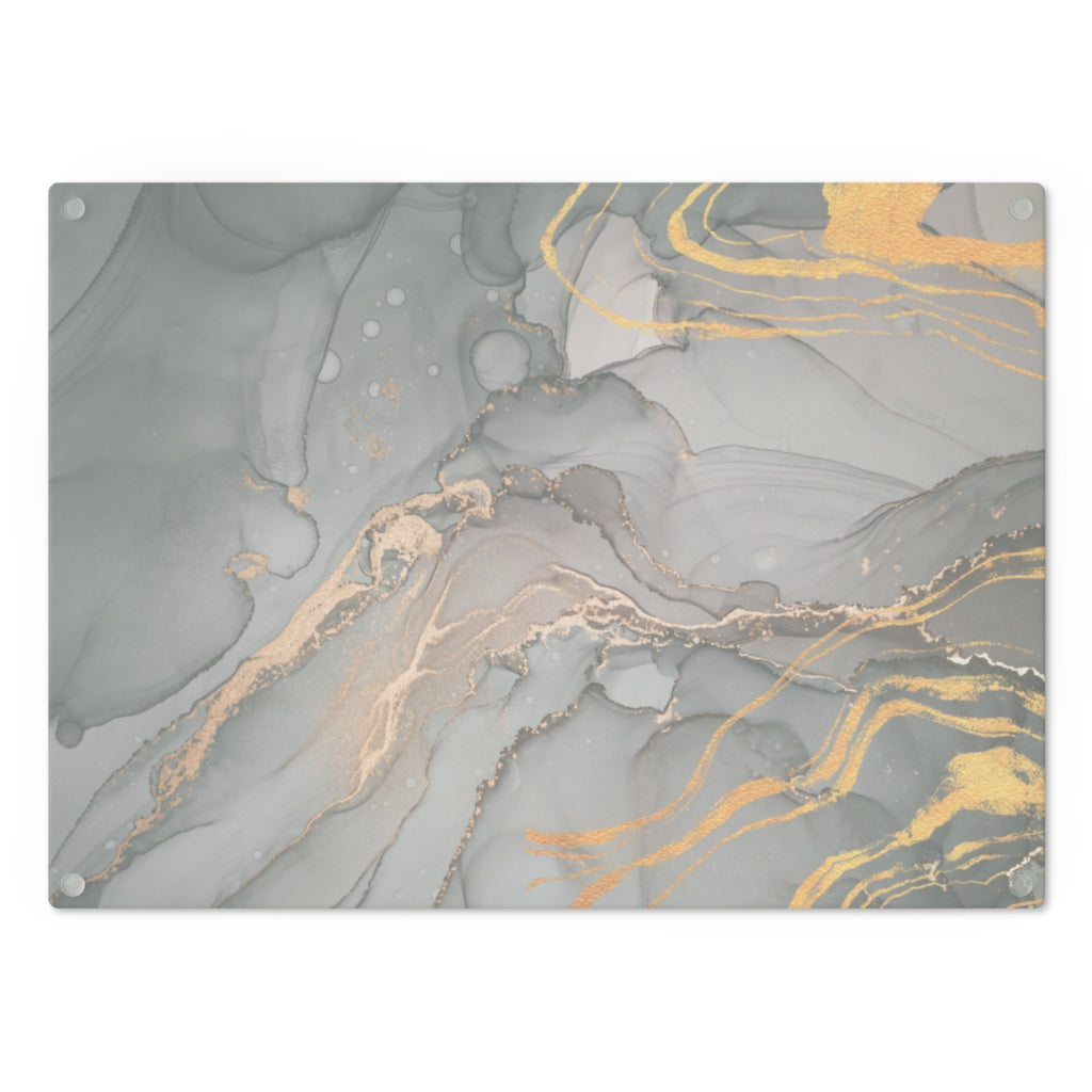 Grey Ocean Marble Glass Cutting Board